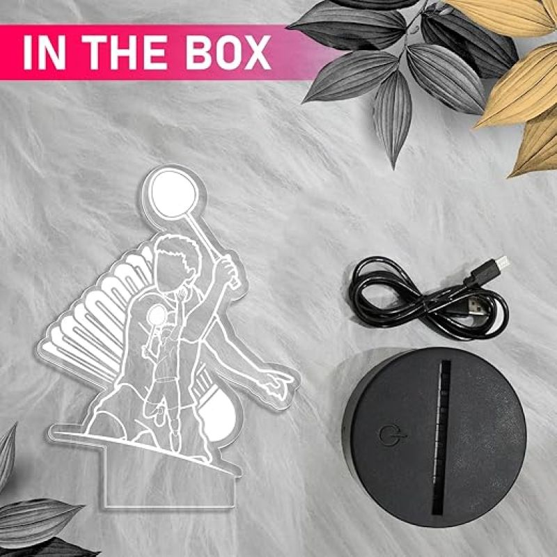 3D Illusion Badminton Player  Night Lamp with 7 Color Changing Light  Kids Room Decor Light  Gift for Player  Acrylic Lamp for Gift